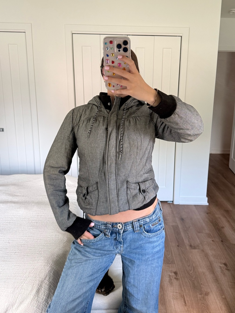 Roxy Black and Gray Patterned Jacket